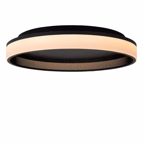 Lucide Estreja Dimmable LED Flush Ceiling Light, Black, Diameter: 40 cm – 3