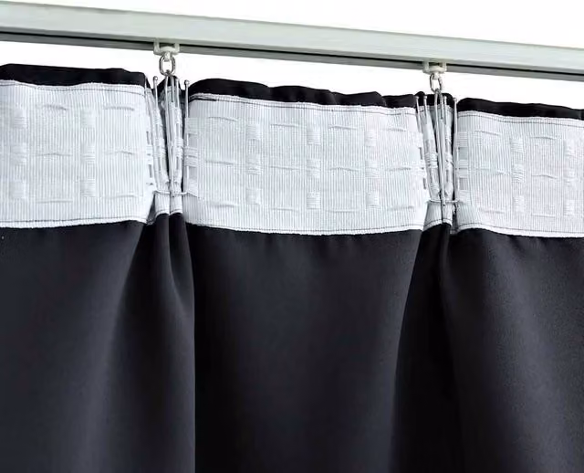Berkfield Home Elegant Blackout Curtains with Hooks, 2 Pack, Black, W: 140 cm, H: 225 cm
