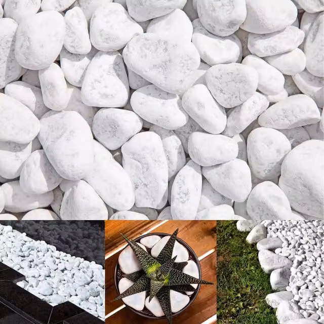 Trans-Pal Grey Decorative Organic Marble Stone Pebbles