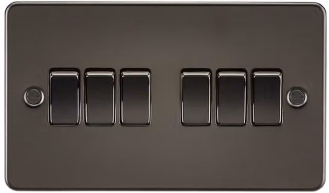 Knightsbridge Gunmetal Two-Way Flush Plate Switch