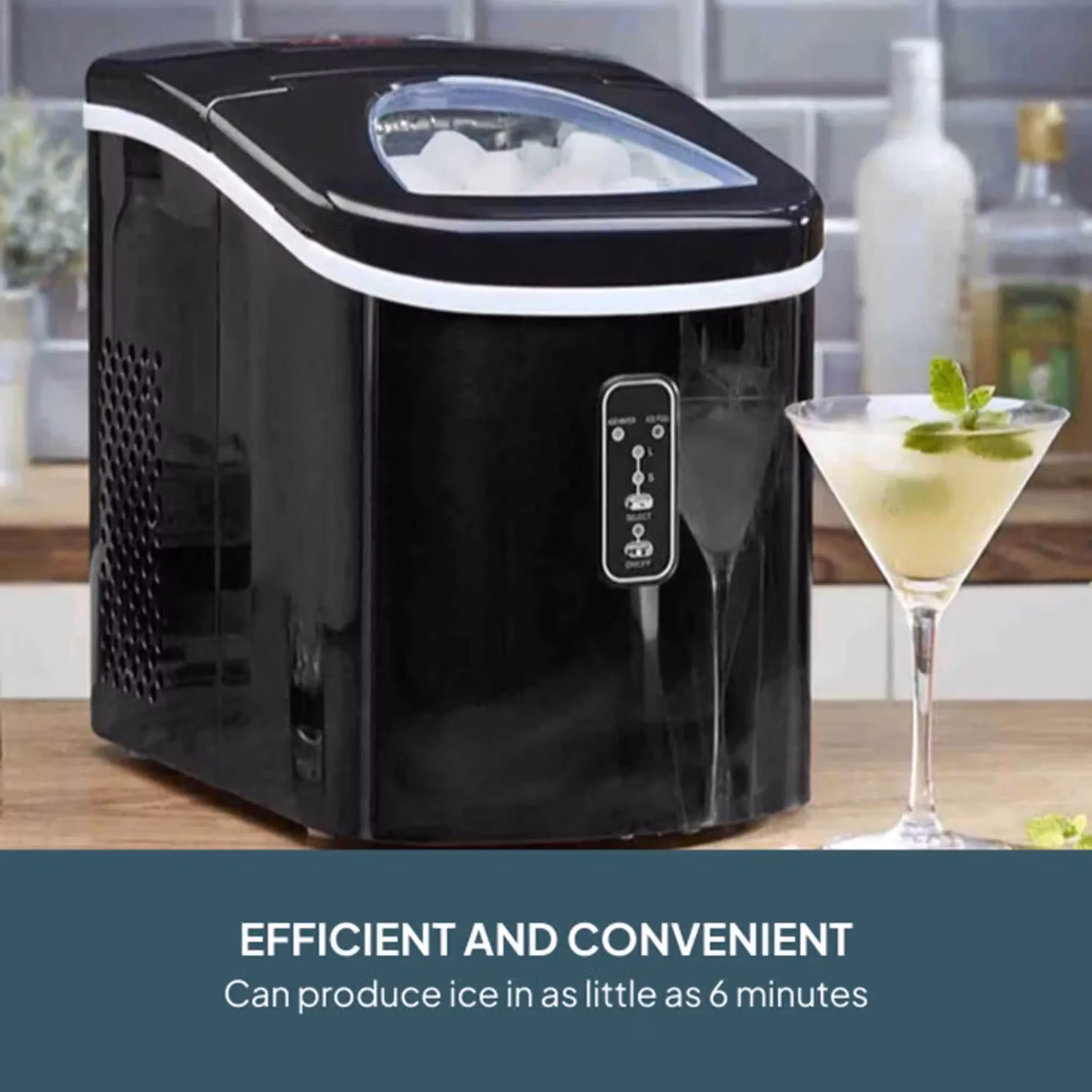 Cooks Professional Counter Top Ice Maker Machine with 2.2L Tank and Ice Scoop, Black – 5