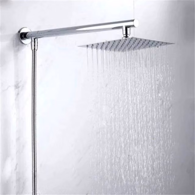 Kelvenix 8 inch Square Stainless Steel Overhead Shower Head in Silver