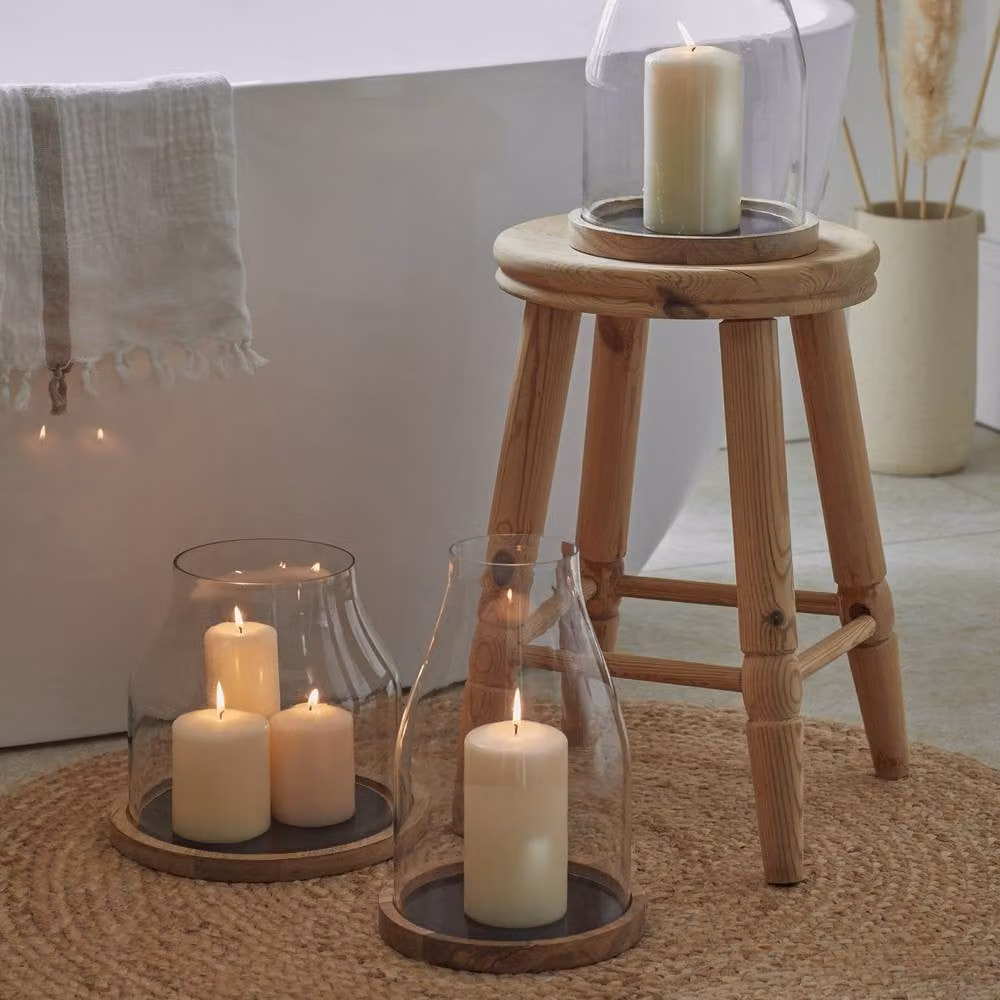 Ivyline Grace Glass Hurricane Lantern, Clear, H: 30 cm, W: 20 cm – 2