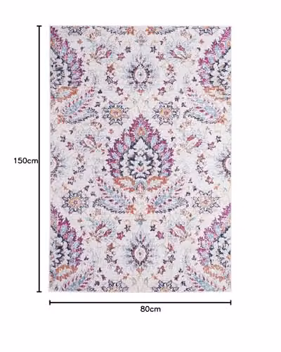 THE RUGS Multicoloured Oriental Boho Floral Area Rug, W: 80 cm, L: 150 cm – 2