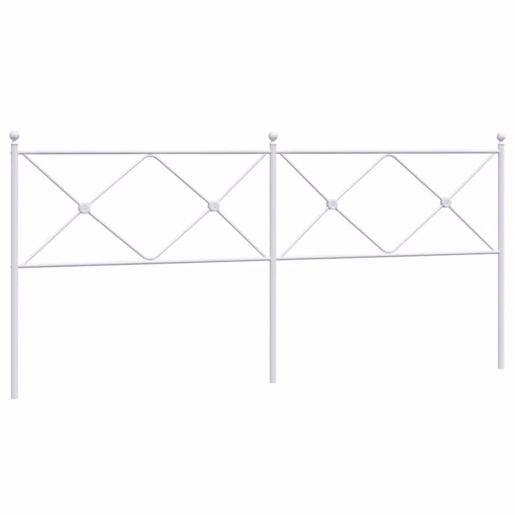 Berkfield Home Classic Metal Headboard in White, 200cm – 2