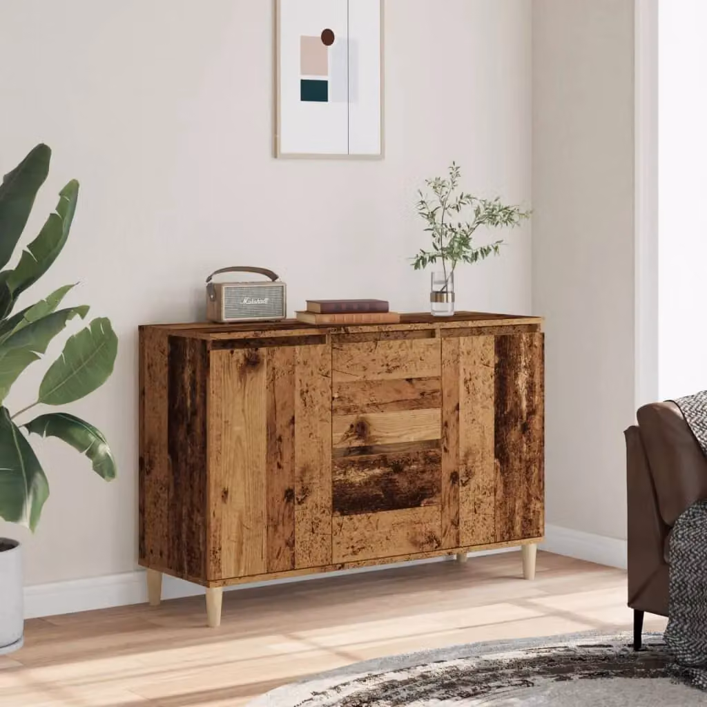 Berkfield Home Old Wood Sideboard in Brown, W/D/H: 102 x 35 x 70 cm – 3