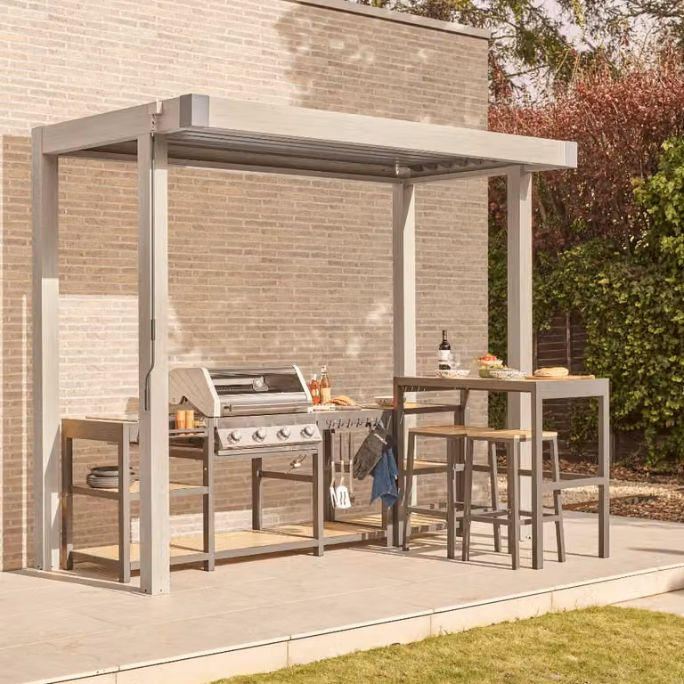 Leisure Grow Silver Aluminium Freestanding Pergola
