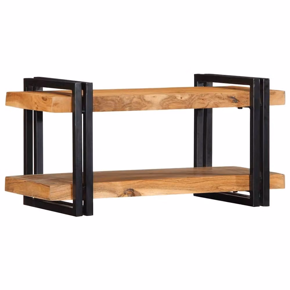 Berkfield Home Wall Mounted Acacia Wood Shelf in Brown, W/D/H: 70 x 33 x 35 cm – 2