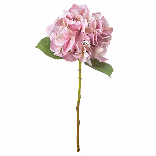 Hill Interiors Shabby Chic Pink Single Hydrangea Artificial Textile Flower