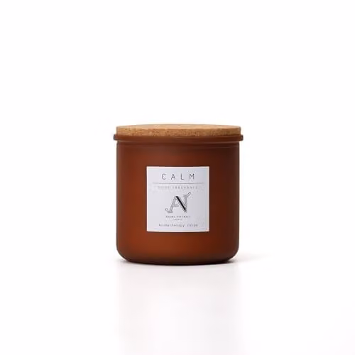 Aroma Naturals Calm Spicy Scented Candle in Brown Glass, 425g – 1
