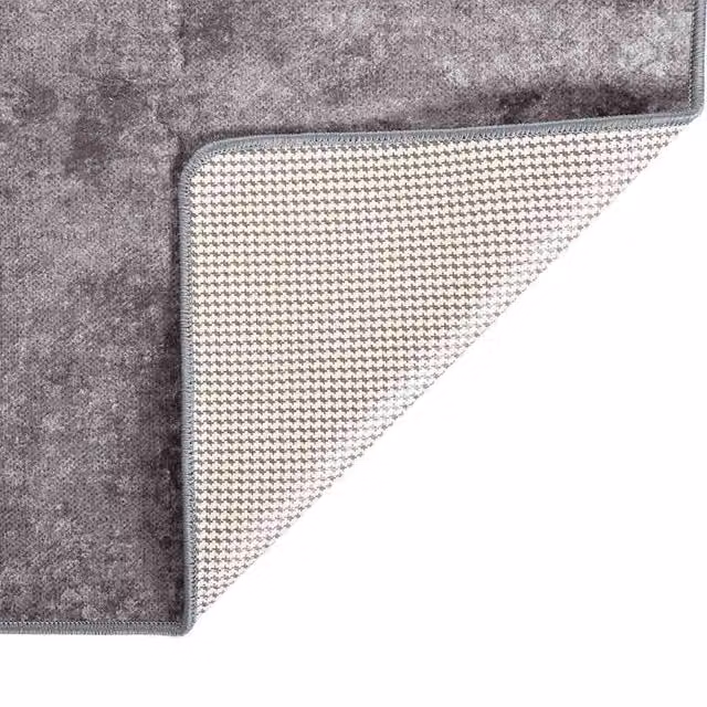 Berkfield Home Abstract Round Washable Anti Slip Rug, Grey, Diameter: 100 cm