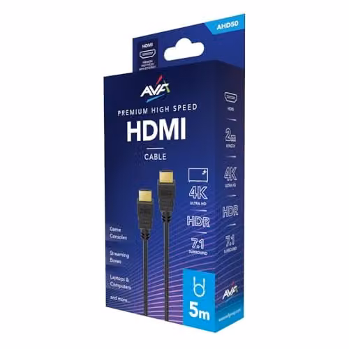 AVF Premium High Speed HDMI Cable, 4K Ultra HD, 18Gbps, Black – 4