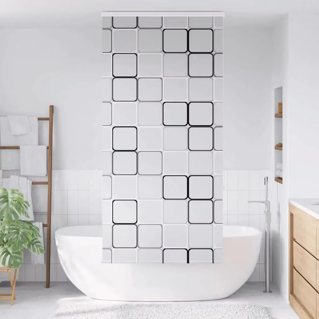 Berkfield Home Black Opaque Shower Roller Blind with Cassette, W: 90 cm, H: 240 cm