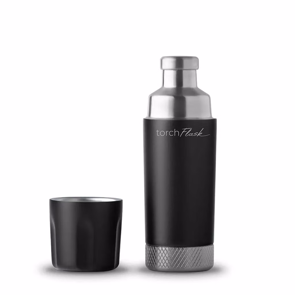 High Camp Flasks Torch Hip Flask, Black, 177.44 ml – 2