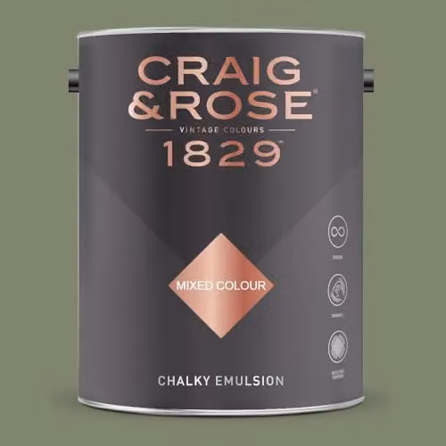 Craig & Rose 1829 Paint Stop Chalky Emulsion in Deep Adam Green, 5 l