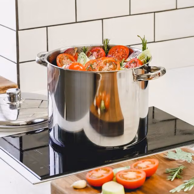 MasterClass Stainless Steel Stockpot, 11 Litres, Grey and Silver