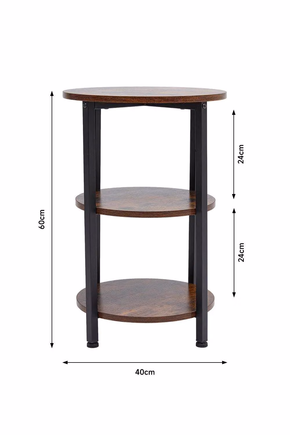H&O Direct Vintage Round Wooden Side Table in Brown – 5