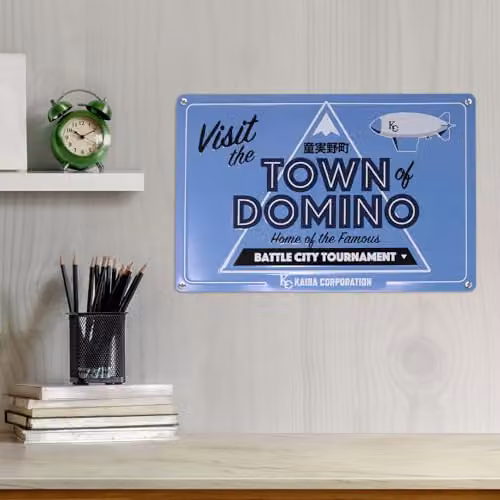 FaNaTtik Yu-Gi-Oh! Town of Domino Metal Tin Sign, Blue, W: 30.0 cm, H: 23.0 cm – 2