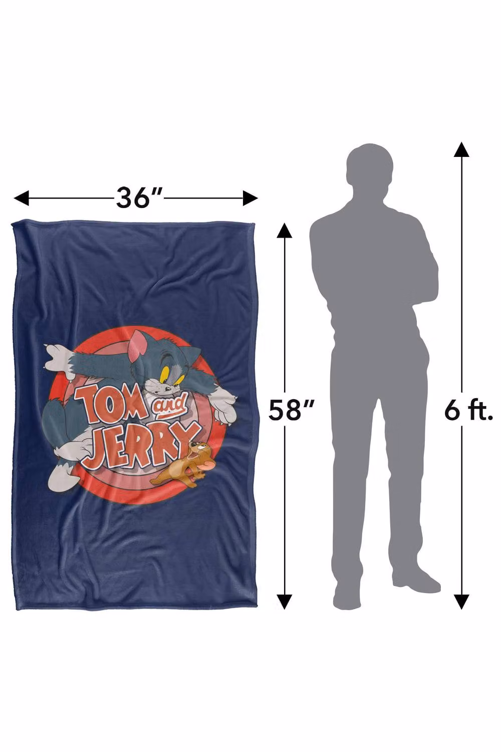 Warner Bros. Tom & Jerry Extra Large Silky Touch Super Soft Fluffy Polyester Throw Blanket in Multicolour and Blue – 3