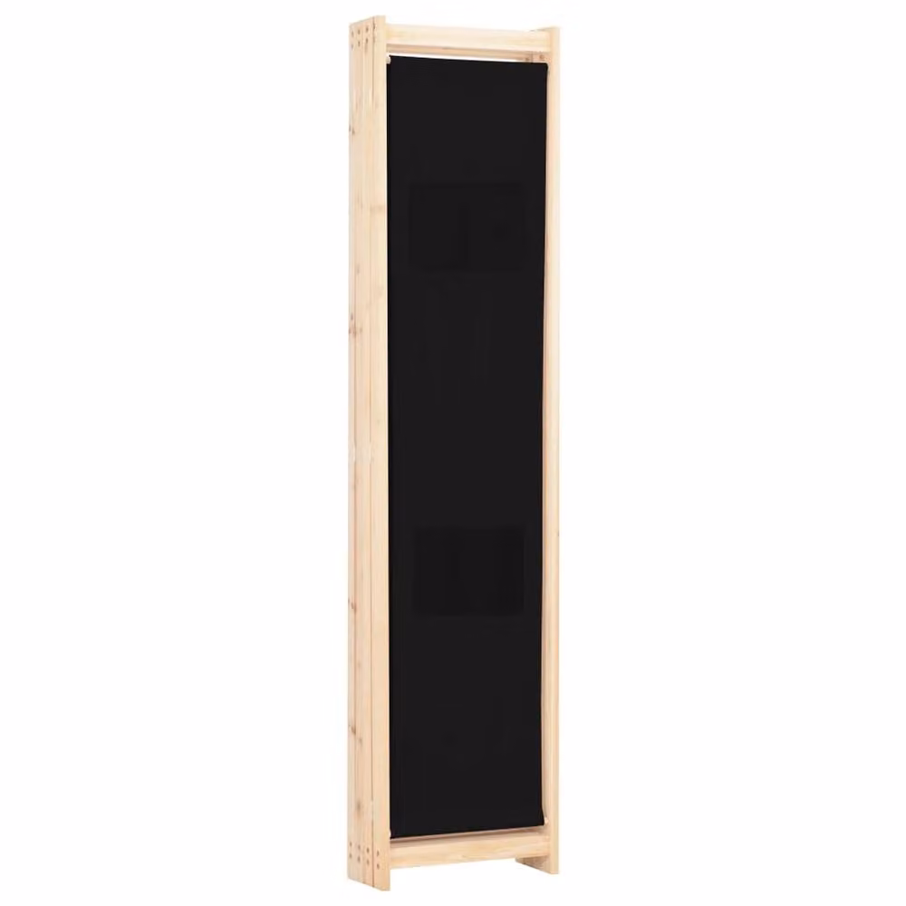 Berkfield Home 4-Panel Fabric Room Divider in Black, W/D/H: 160 x 4 x 170 cm – 4