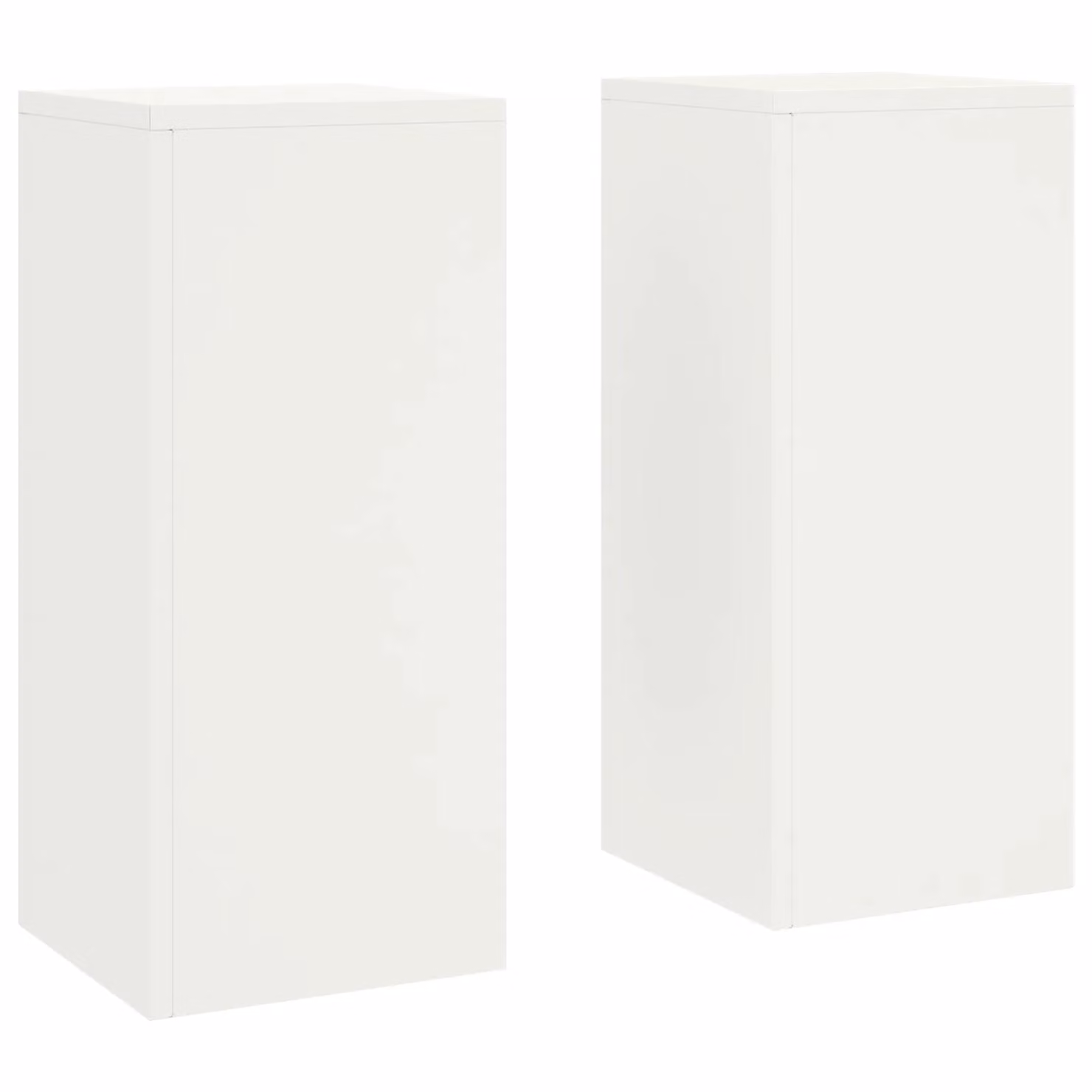 Berkfield Home Set of 2 Modern Outdoor Plant Stands in White Metal, W/D/H: 24 x 24 x 55 cm – 2