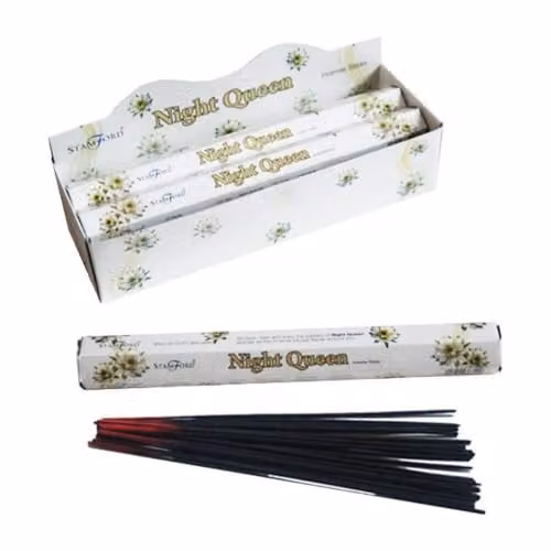 Stamford Inc. Night Queen Floral Incense Sticks, Pack of 20, Black and White