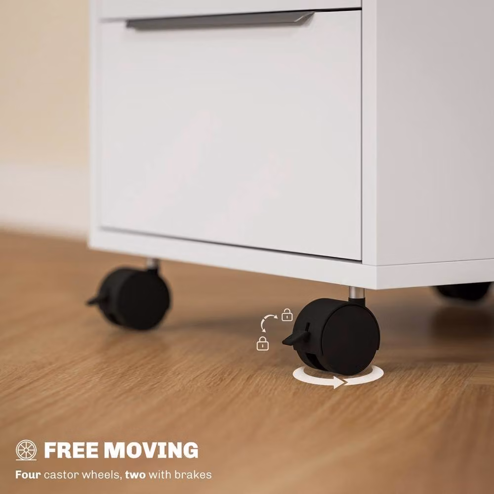 KORVIXA 3-Drawer Locking File Cabinet in White – 4