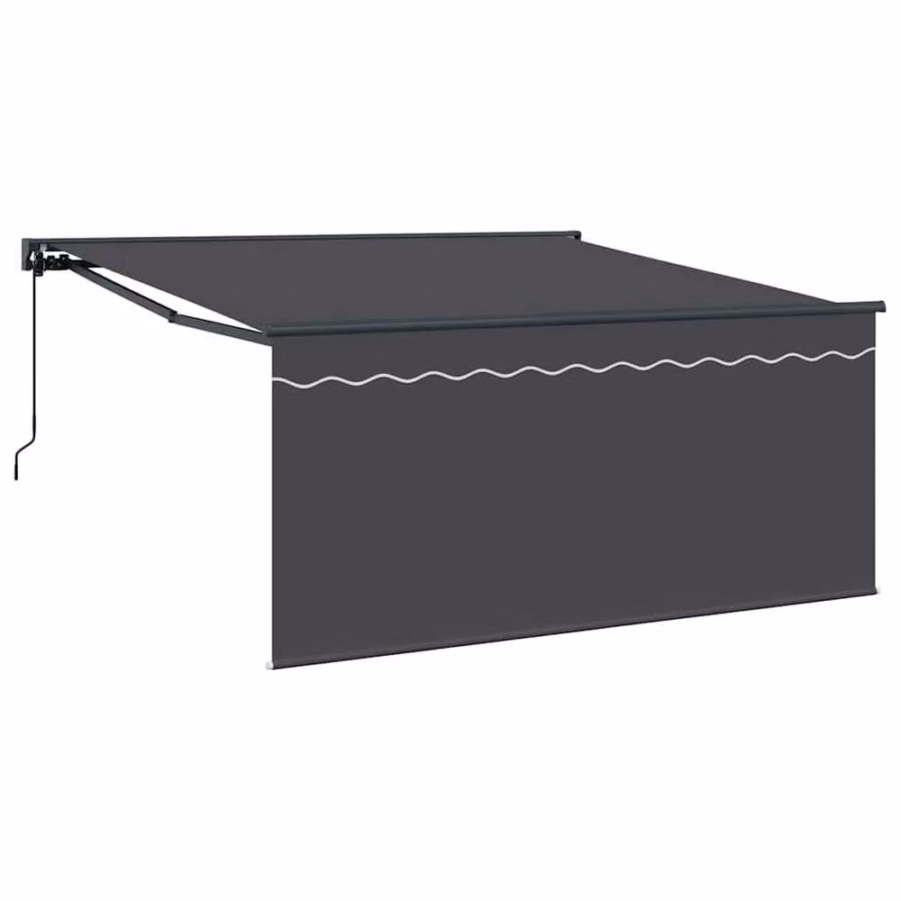 Berkfield Home Manual Retractable Awning in Anthracite Grey, W: 300 cm, D: 250 cm – 3