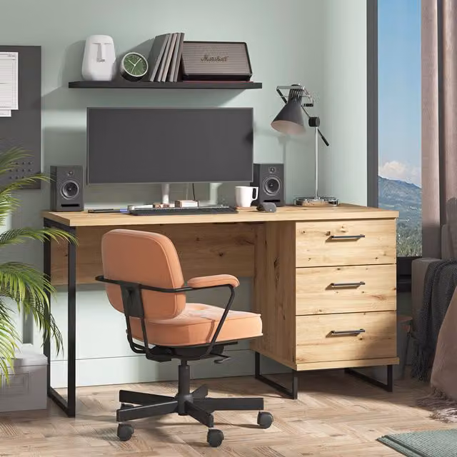 Dorel Home Sardinia Computer Desk in Oak and Black