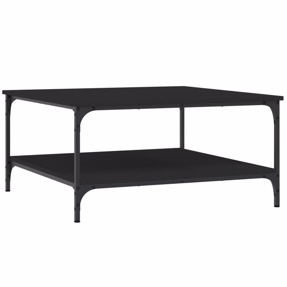 Berkfield Home Modern Square Coffee Table in Black, W/D/H: 80 x 80 x 40 cm – 3