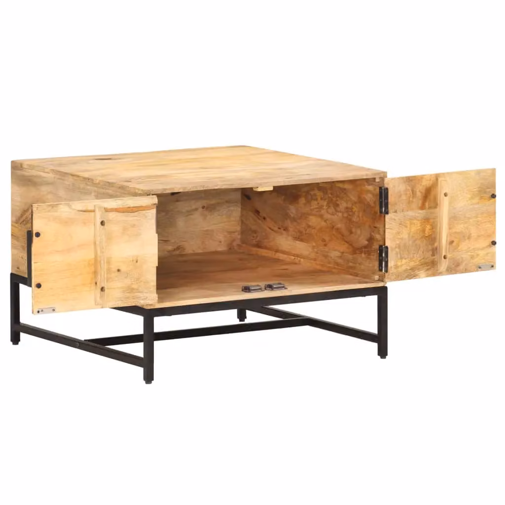 Berkfield Home Square Coffee Table in Brown Solid Mango Wood, W/D/H: 67 x 67 x 45 cm – 2