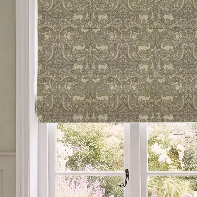 HOUSE Llewelyn-Bowen Menagerie Artois Printed Made To Measure Blackout Roman Blind in Sage Green