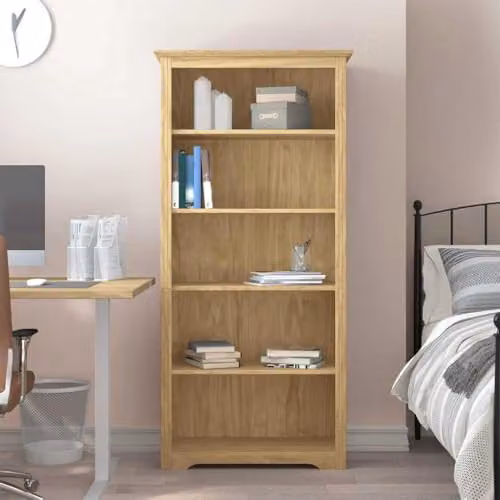 vidaXL BODO 5-Tier Modern Bookcase in Brown, W/D/H: 82 x 40 x 173 cm – 2