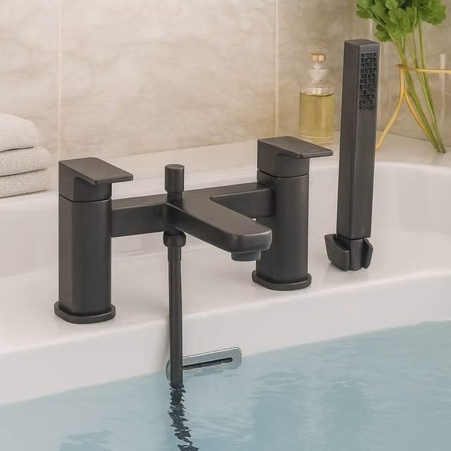 Bathroom Kingdom Swansea Gunmetal Bath Shower Mixer Tap in Grey