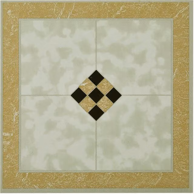 Darphe Self Adhesive PVC Floor Tile Set in Multicolour Grey, 0.93m2