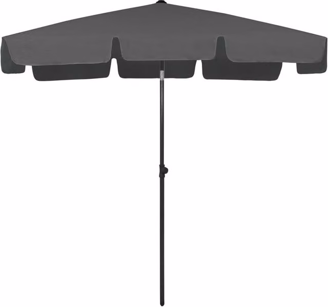 Berkfield Home Beach Umbrella in Anthracite Grey, W: 200 cm, D: 125 cm – 1