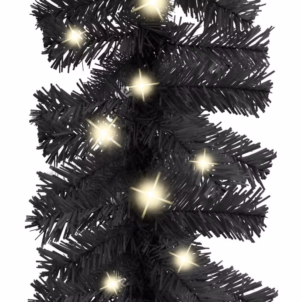 Berkfield Home Christmas Garland with Warm White LED Lights, Black, 20 m – 4
