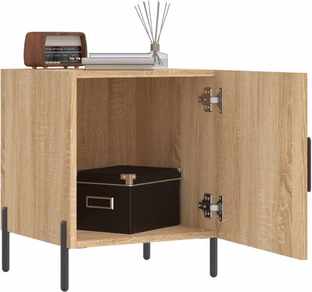 Berkfield Home Modern Bedside Cabinets, 2 Piece Set in Sonoma Oak Light Tan, W/D/H: 40 x 40 x 50 cm