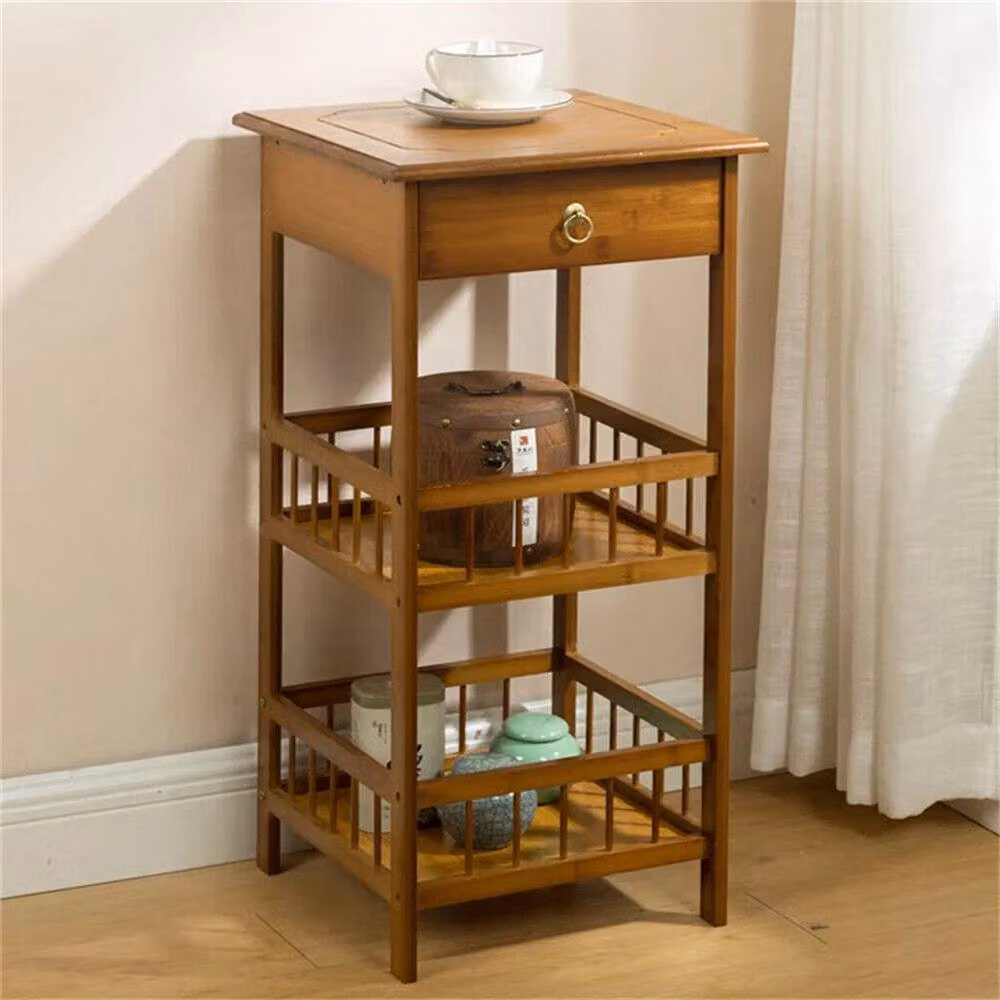 Kelvenix Tall Indoor Wooden Corner Plant Stand, Brown, W/D/H: 30 x 30 x 78 cm – 3