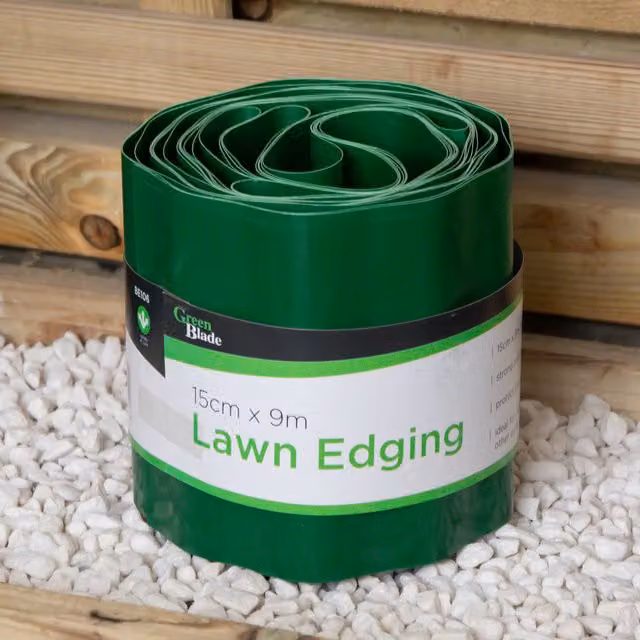 Samuel Alexander Green Plastic Corrugated Lawn Garden Edging Border, 15cm x 9m – 1