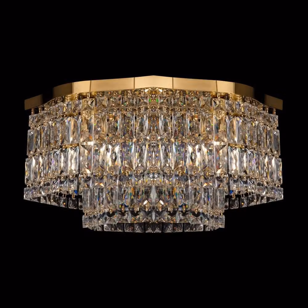 Maytoni Dune Modern 6 Light Ceiling Light in Gold/Brass with Crystal and Glass, E14, Height Adjustable – 3