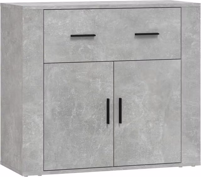 Berkfield Home Sideboard in Concrete Grey, W/D/H: 80 x 33 x 70 cm