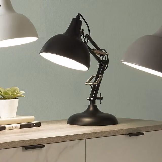 Pacific Lifestyle Adjustable LED Metal Tabletop Reading and Task Lamp in Black