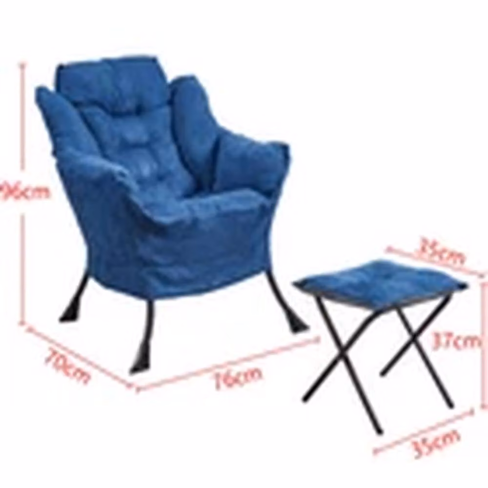 Kelvenix Blue Relax Sofa Chair with Ottoman and Armrests – 2
