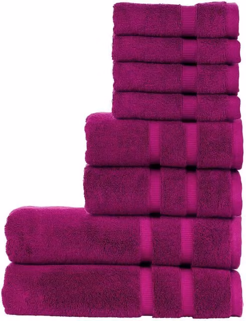 CHRISTY Signum 8 Piece Heavyweight 100% Combed Cotton Towel Bundle in Purple