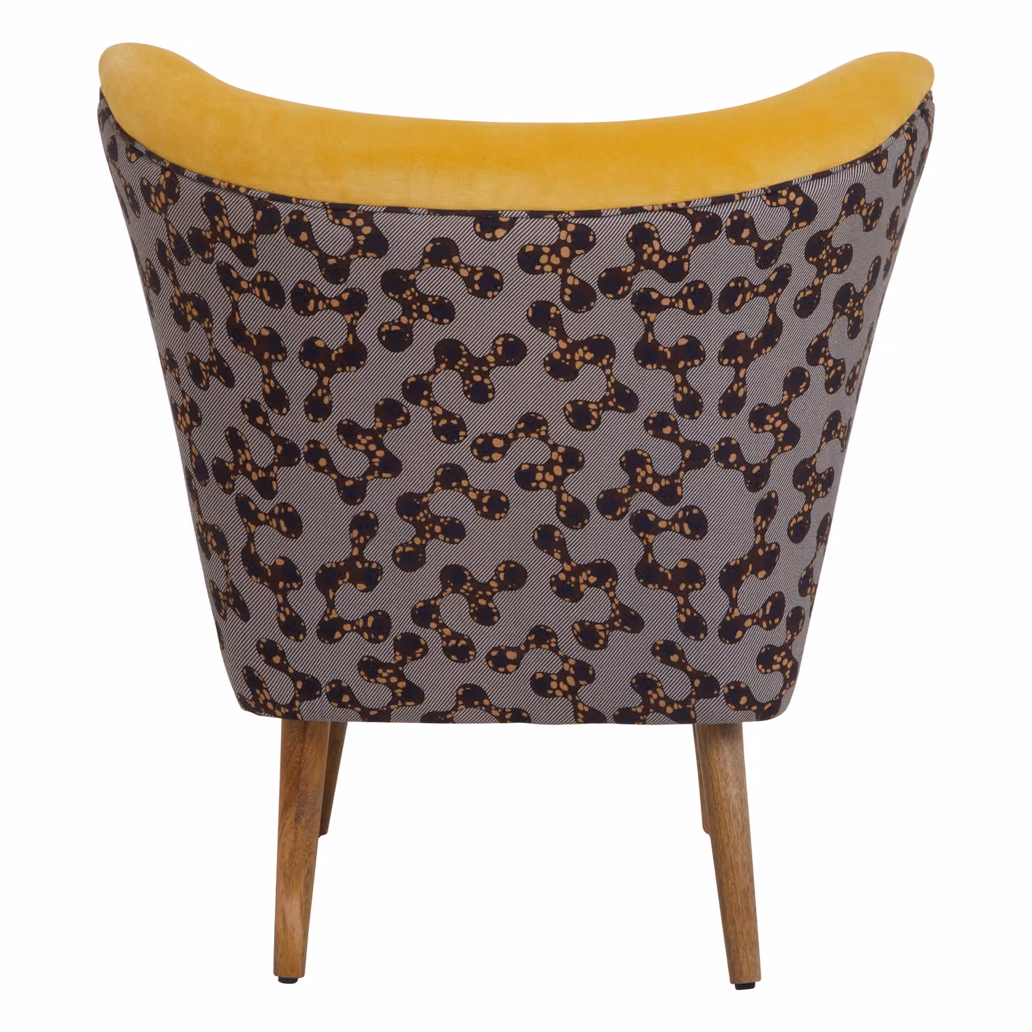 Fifty Five South Orsina Yellow Print Chair with Mango Wood Frame and Padded Fabric Cushion – 4