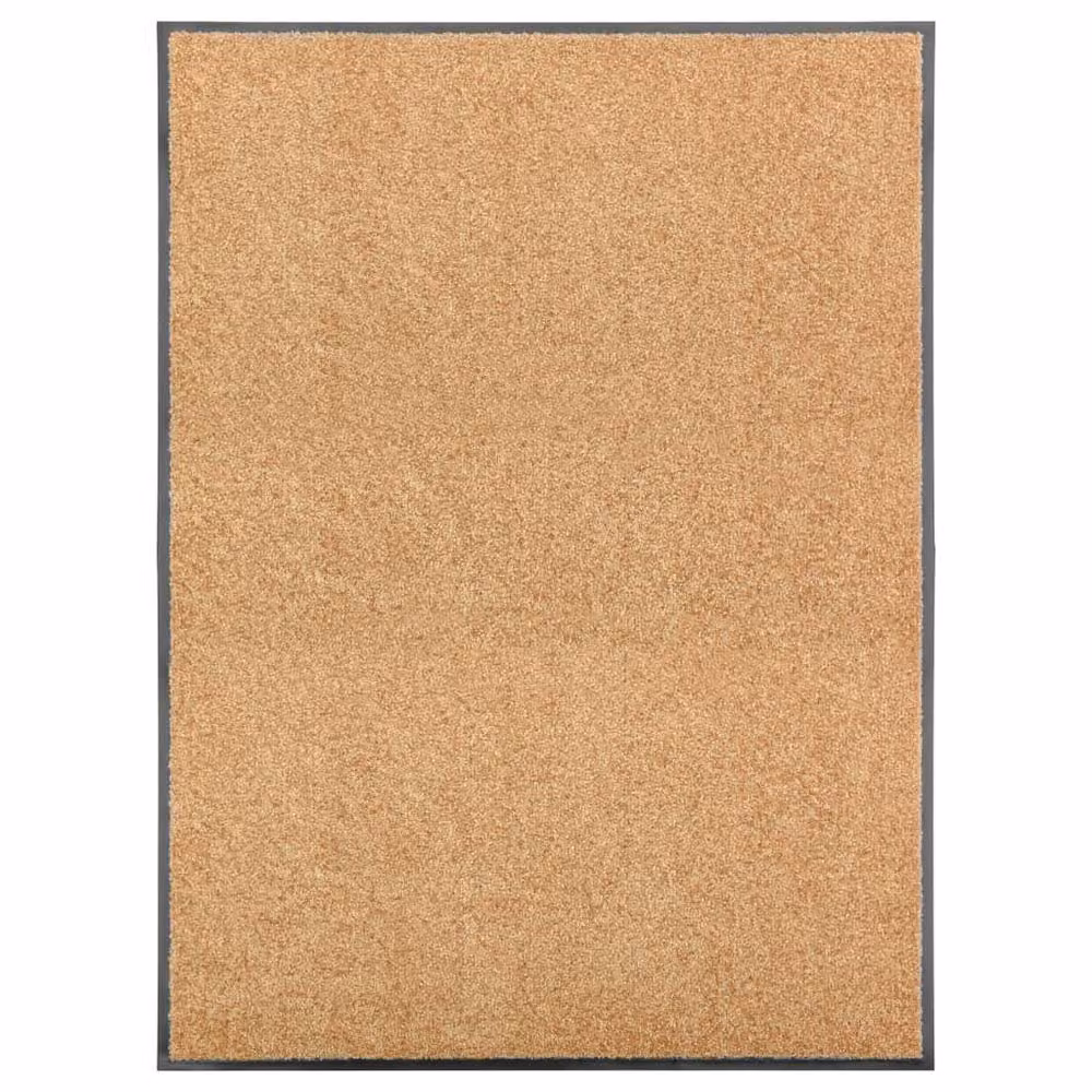 Berkfield Home Washable Non-Slip Doormat, Beige, W: 90 cm, D: 120 cm