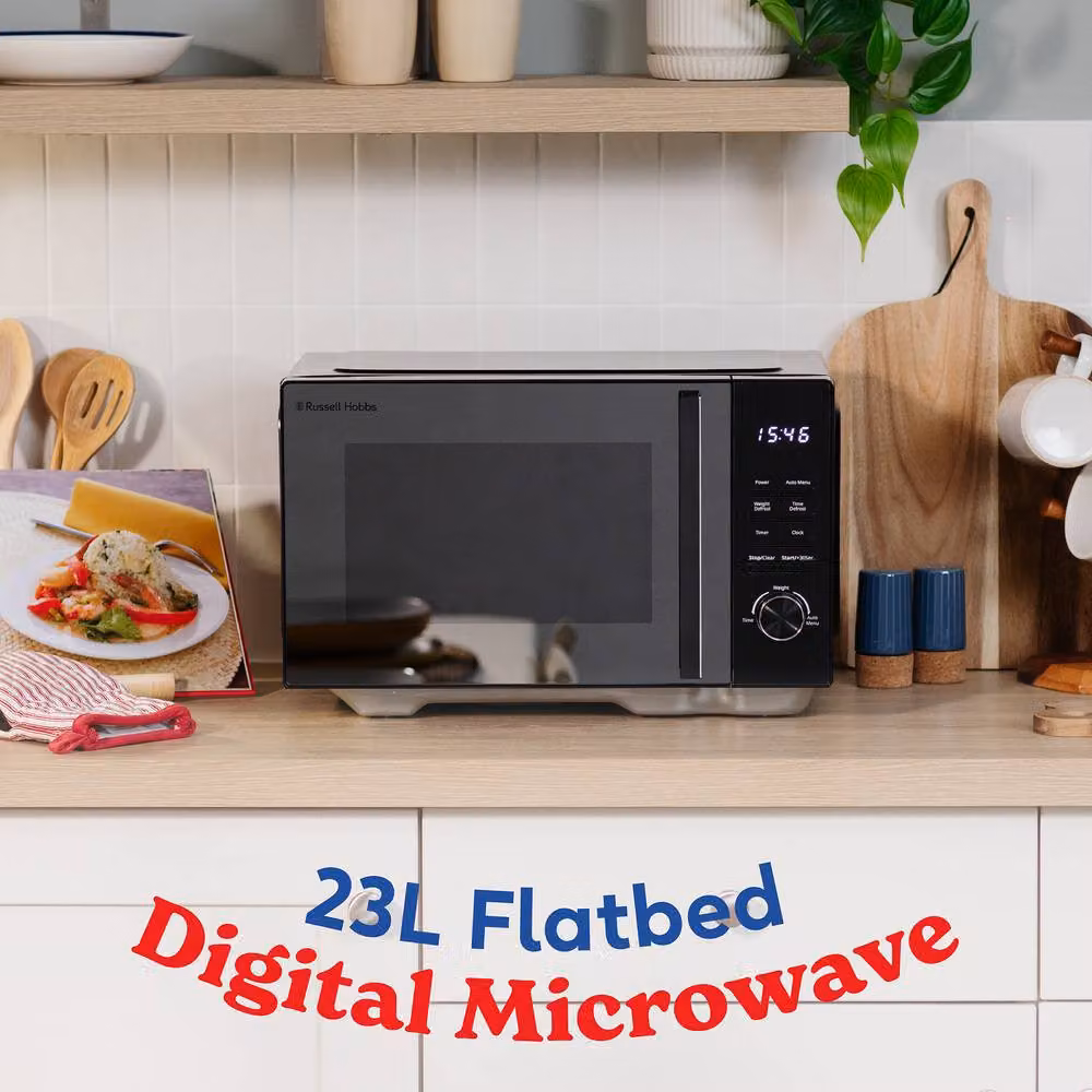 Russell Hobbs 23L Flatbed Digital Solo Microwave RHFM2365 in Black – 3