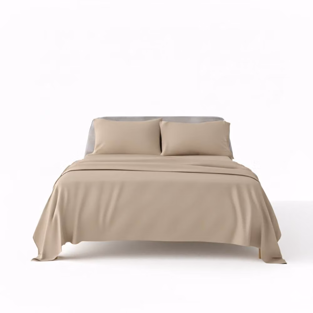Snug City Beige Flannelette Cotton Duvet Cover and Pillowcase Set, W/D/H: 200 x 200 cm – 2