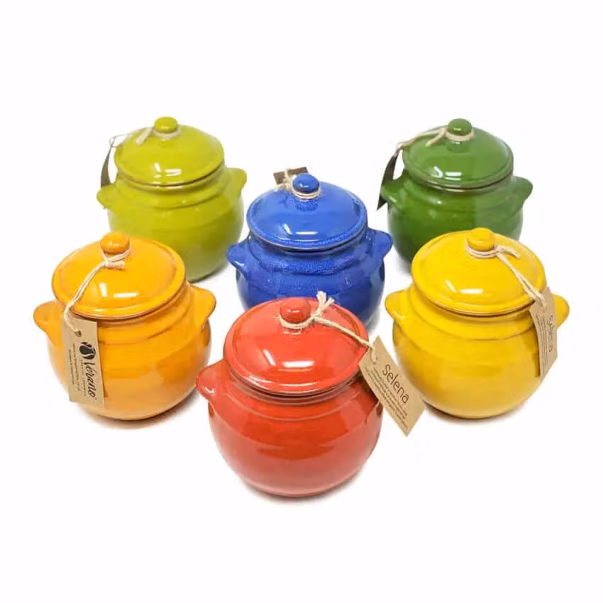 Verano Spanish Ceramics Selena Hand Dipped Glaze Ceramic Storage Jar with Lid, Orange, Height: 23 cm – 1